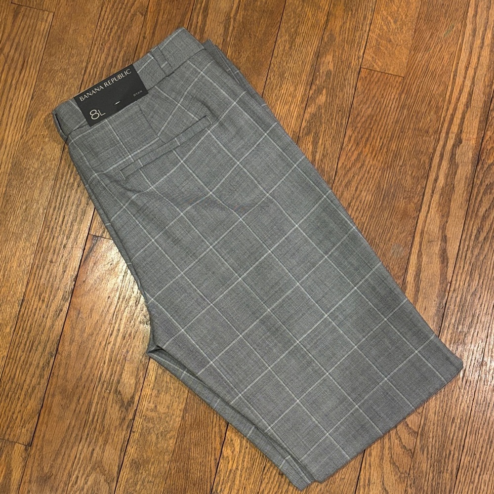 Banana Republic Gray Windowpane Ryan